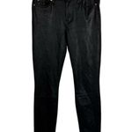 7 For All Mankind Crackled Stretch Faux Leather Seamed Pants Black 27 Photo 2