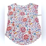 Joie Floral Print Linen Cap Sleeve Blouse Photo 3