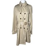 Banana Republic  Trench Coat‎ Medium Tall Double Breasted Belted Classic Photo 2