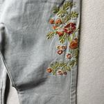 Jacquie The Label Wide Leg Floral Embroidery Jeans Sz Large Coastal‎ Cowgirl Y2K Blue Photo 2