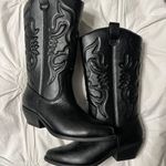 Black Cowboy Boots Size 7 Photo 0