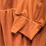 Inner beauty Rust Orange Baby Doll Tiered Ruffle Long Sleeve V Neck Knit Dress Photo 5