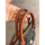 Dooney & Bourke VTG  Zip Pebble Grain Leather Dome Satchel Top Handle Bag Black Photo 3