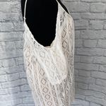 EXPRESS women M cold shoulder spaghetti strap white lace dress w/tan lining Photo 4