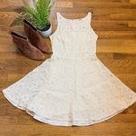BB Dakota  Women’s 6 Off White Lace Fit and Flare Skater Mini Dress Romantic Cute Photo 0