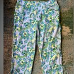 Vintage Carolina Blues flower power cotton blend capri pants, size 10 Blue Photo 0