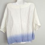 J. Jill‎ Pure Jill Linen Watercolor Flower Floral Flowy Oversized Shirt Size S White Photo 3