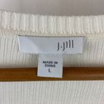 J.Jill Ivory Ribbed Light Weight Button Ribbed Pocket Duster Cardigan Sweater L Photo 6