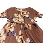 Pink Blush Rust Floral Hi-Low Maternity Wrap Dress Belt Stretch Soft Size Small Photo 8