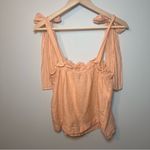 J.Crew Tie-shoulder Linen Tank Top Size L peach pink -Summer Boho Vacation Beach Photo 2