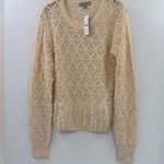 J.Crew  Pointelle crewneck sweater with fringe Photo 5