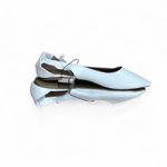 White faux leather pointed toe ballet ballerina coquette preppy academia flats Shoes Sz 7.5 Blue Photo 1