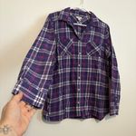 LL Bean Plaid Flannel Shirt Purple Pink Lumberjack Collared Button Up Women’s M Size M Photo 4