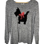 Croft & Barrow  Christmas Scottie Dog Sequin Bow Sweater Gray Women Size XXL Photo 0