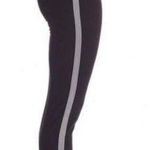 DO+BE Black Athleisure Lightweight Pants With White Racing Stripes Medium NWT Photo 1