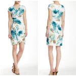 Tommy Bahama Watercolor Faux Wrap Dress XL Floral Hawaiian Tropical Jersey Knit Photo 6