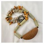 Landscape jasper, coral and gaspeite beaded pendant necklace Photo 4