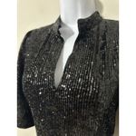 Johnny Was  Jade Eve Sequin Mini Dress Black Keyhole Mock Turtleneck NWT Size 8 Photo 5