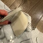 Vintage Western Connection Sweater Sz S Blue Pointelle Ribbon Bouquet Floral Photo 6