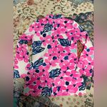 MAHI GOLD Pink and Blue Floral preppy Bright Top XS Photo 2