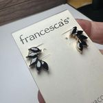 Francesca's Francesca’s Black Cubic Zirconia Rhinestone Stud Gold Tone Pierced Earrings NWT Photo 7