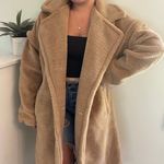 Pretty Little Thing Tall Stone Premium Oversize Teddy Bear Coat Photo 3