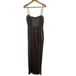 Reformation Frankie Velvet Maxi Dress Dark Grey NWT Size 10 Photo 3