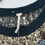 Free People NEW  Life Of The Party Twofer Sequin T-Shirt Top Lace Black Size XS Photo 4