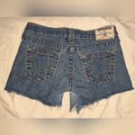 True Religion  Distressed Skinny Jean Shorts Made In USA Womens 26 Medium Wash Photo 1