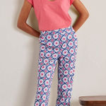 Boden Danby pull on trousers women’s 6P mosaic floral print blue pink white Pink Photo 0