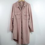 Pilcro Corduroy Shacket Duster Oversized Button Up Long Sleeve Mauve Size L Photo 1