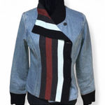 Unique Jean Jacket Denim and Sweater Jacket Small Blue Photo 0