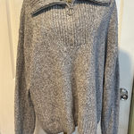 Old Navy Heathered Gray quarter Zip-Up knit Sweater Photo 0