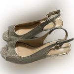 X-Appeal  womens kitten shoes open toe and ankle silver size 7.5 Photo 2
