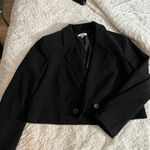 Bar III Cropped Black Blazer Photo 3