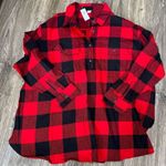 Old Navy New Red Plaid Flannel Pullover Top Photo 0