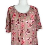 Siren Lily VTG Y2K  Pink Floral Blouse with Lace Sleeves L Photo 2