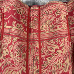 Coldwater Creek  Red Paisley Zip Jacket Cotton Boho Floral Textured Women's L Photo 3