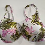 Shade & Shore  White Ruched Purple‎ Floral Bikini Top 38 D. Photo 3