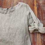 Nina Kendosa Light Green Crew Neck Sweater Medium/Large Double Layer Wool Blend Photo 4