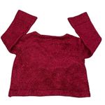 Anthropologie Moth Burgundy Fuzzy Eyelash V Neck Bell Sleeve Sweater size XL Photo 6