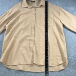 Textured Button Up Shirt Women 0XL Relaxed Fit Vacation‎ Travel Academia Tan Size 0X Photo 3