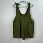 Soul Flower 100% Green Striped Shortalls Size Large Photo 1