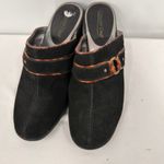 Coldwater Creek  Black Leather Heeled Clogs Mules Size 9.5 Photo 6