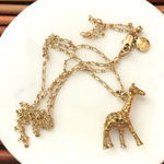 J.Crew  Giraffe Pendant Necklace on gold tone 25” chain Photo 0