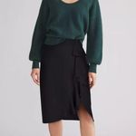 Anthropologie Maeve Black Cotton Bow Tie Midi Skirt Women’s Size 0 XXS XS Photo 6