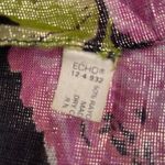 Vintage Echo design metallic glitter floral scarf wrap accessories Blue Photo 4