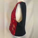 Vintage Howard Wolf Red Black Floral Paisley Button Vest Size 14 Made In USA Photo 4