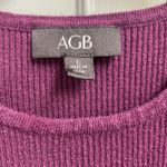 AGB Plum Ribbed Mini Dress Tunic Size Large Pockets Long Sleeve Casual Layering Purple Photo 3