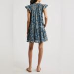 Cleobella Lydia Blue Gold Organic Cotton Flutter Sleeve Mini Babydoll Dress Photo 1